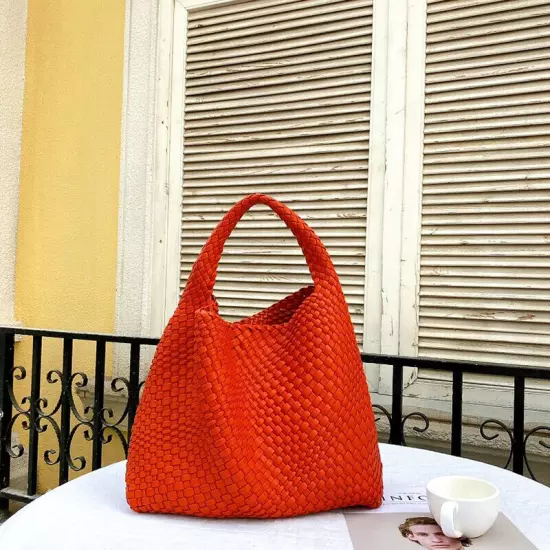 Women Woven Handbag High Quality Lightweight Travel Expanding Folders