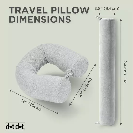 Dot&Dot Twist Memory Foam Travel Pillow for Airplanes - Travel Neck Pillow for S