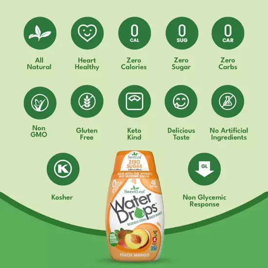 SweetLeaf Stevia Water Drops - Enhancer Variety 1.62 Fl Oz (Pack of 6) 