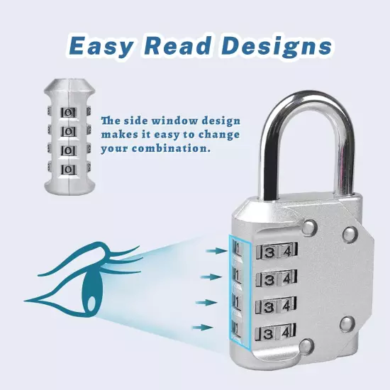 -060 4 Digit Combination Lock Outdoor Padlock for School Gym Sports Locker Fence