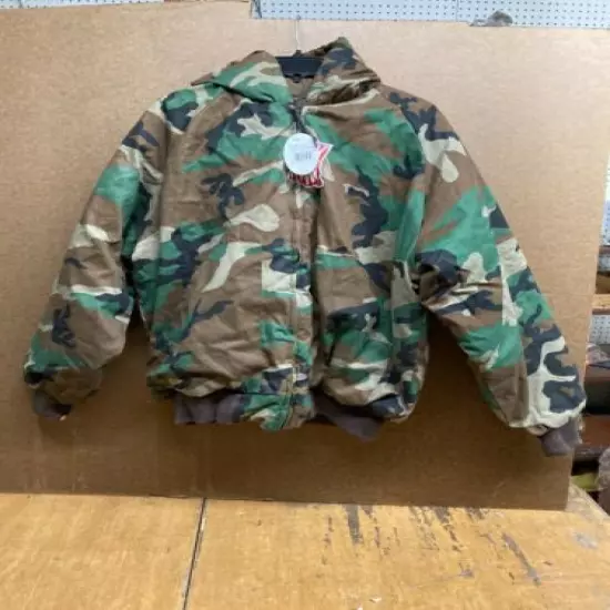 New w/Tags...Rothco Green Camo Quilted Lined Hooded Sweat Jacket--Size Medium