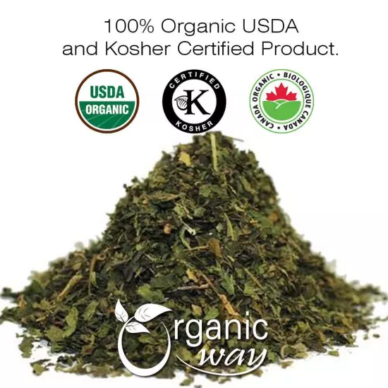 Organic Way Nettle Leaf Cut & Sifted - Herbal Tea | Kosher & USDA Certified