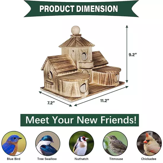 Stylish Solid Wood Outdoor Bird Cage - Spacious Villa with Warm Insulation for P