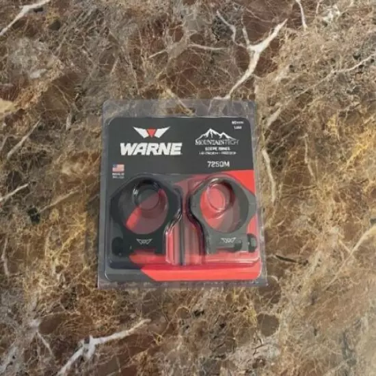 NEW WARNE Mountain Tech 7250M 40mm Low Scope Rings Lightweight - Precision 