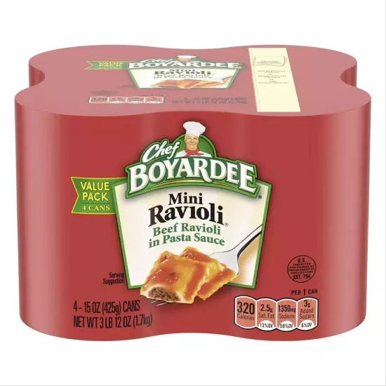 Chef Boyardee Beef Ravioli, 15 Oz, 4 Pack FREE SHIPPING