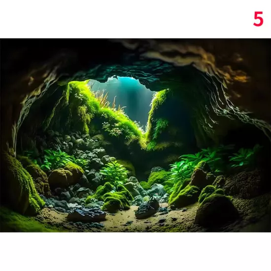 3D Aquarium Fish Tank Background Sticker Landscape Self Adhesive Decors DIY New