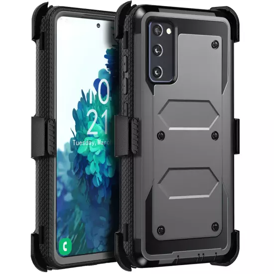 For Samsung Galaxy S20 FE 5G Shockproof Phone Case Cover w/ Belt Clip Holster