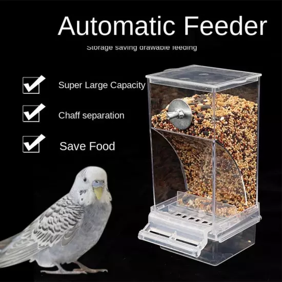 No Mess Bird Feeders Automatic Parrot Feeder Drinker Supply % Container M2J3