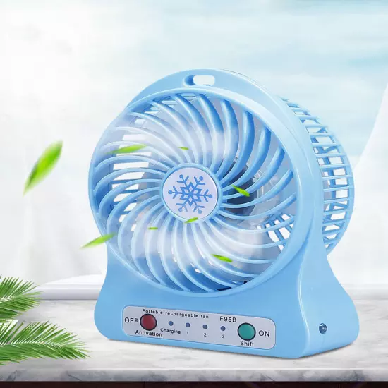 Portable Rechargeable LED Fan air Cooler Mini Operated Desk USB