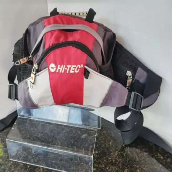 Hi-Tec Outdoor Hiking Bum Bag Unisex Storage Black Grey Red Zip Fanny Bag Pack