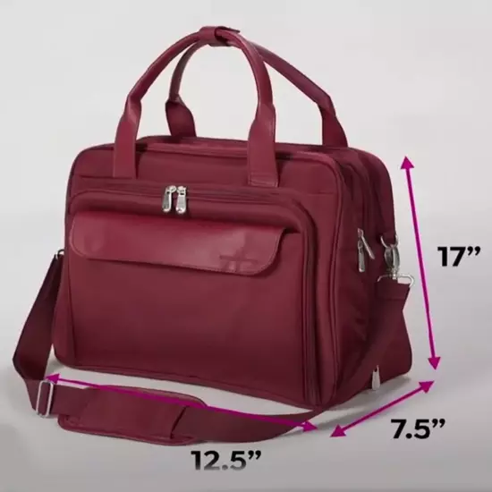 Samantha Brown Luggage 22" Upright Spinner Travel Packing Cubes Burgundy