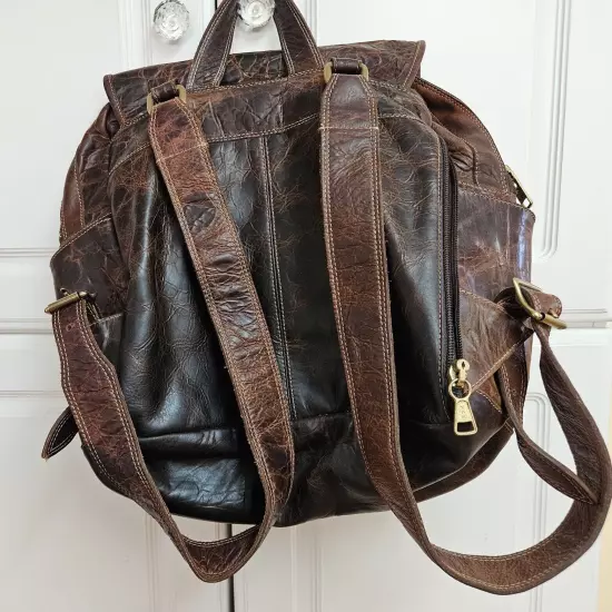 Coronado Vintage Bison Leather Distressed Backpack