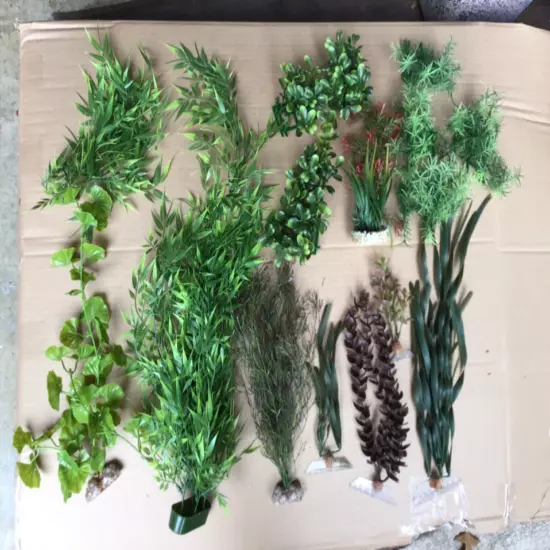 Lot of Assorted Aquatic Fish Tank Artificial Plants -Plastic