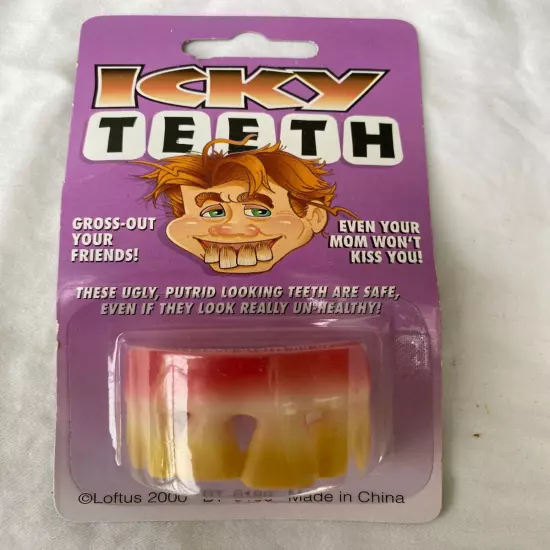 Vintage Icky Hillbilly Buck Teeth Halloween Prop Gag Gift Joke Prank NEW