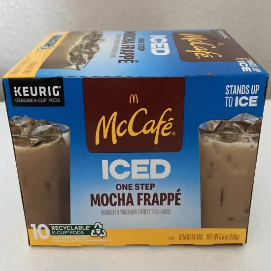 NEW McDonalds McCafe Iced One Step Mocha Frappe Beverage Mix Keurig K-Cups 10ct