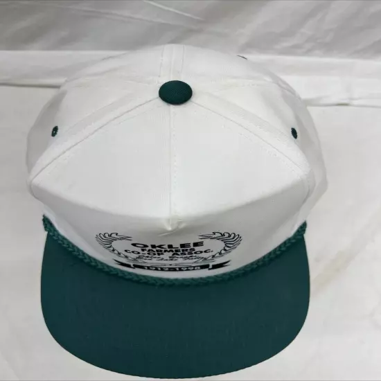 trucker hat baseball Cap Vintage Cloth Snapback Oklee Farmers Coop Brooks Green