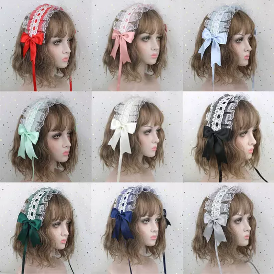 Lolita Lace Hair Hoop Women Girl Cosplay Headband Women Bowknot Hair Accessory