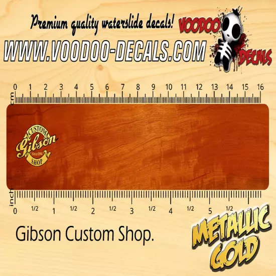 Gibson Custom Shop (Gold & Black) waterslide decals