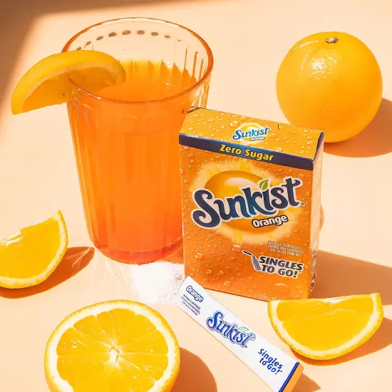 Sunkist Soda Orange Singles To Go Drink Mix, 12 Boxes with 6 Packets Each - 7...