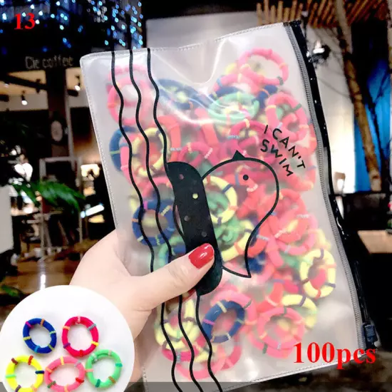 50Pcs Girls Women Hair Band Ties Rope Ring Elastic Hairband Ponytail Holder Lot