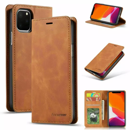 Leather Case For iPhone 16 15 14 13 12 Pro Max XS XR 87+ Flip Wallet Phone Cover