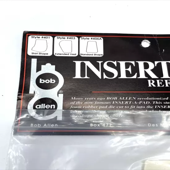 Bob Allen Insert-A-Pad Refill Style #401- NEW SEALED