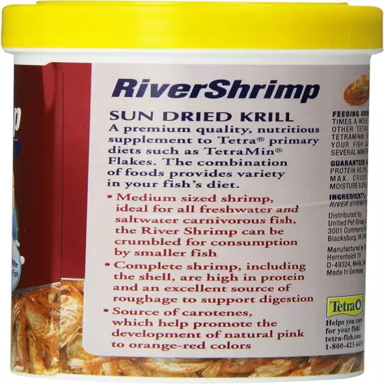 Tetra RiverShrimp 0.92 Ounce, Natural Shrimp Treat For aquarium Fish, Red, Model