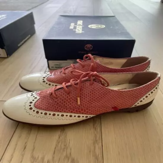 MARC JOSEPH NEW YORK N.Y.C. WOMENS GOLF SHOES Coral LEATHER 6 Brand new + Box