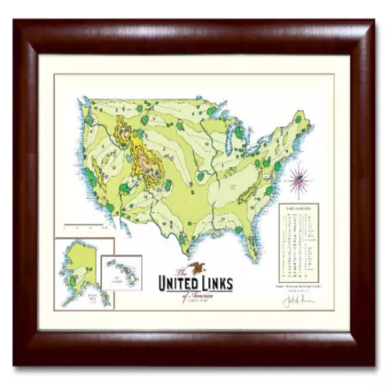 Unique Golf Gift - United Links of America - Ltd. Ed. Framed Print, Perfect Gift