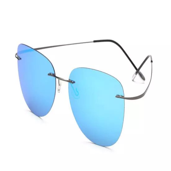 Polarize Sunglasses Titanium Silhouette Light Brand Designer Rimless Men Eyewear