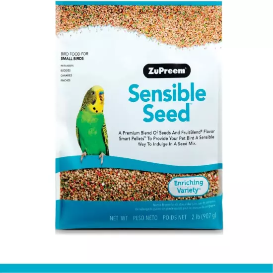 Sensible Seed Bird Food for Small Birds, 2 lb - Premium Blend of Seeds and Fruit