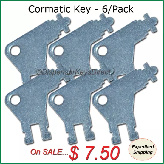 Cormatic Dispenser Key #50504 for Paper Towel, Toilet Tissue Dispensers (6/pk.)