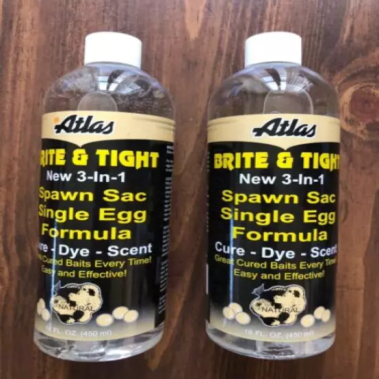 ATLAS BRITE & TIGHT - 3-in-1 SPAWN SAC-SINGLE EGG FORMULA CURE- Natural - Qty. 2