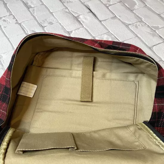 LL Bean Backpack Bookbag Wool Blend Plaid Flannel Laptop Tablet Travel School