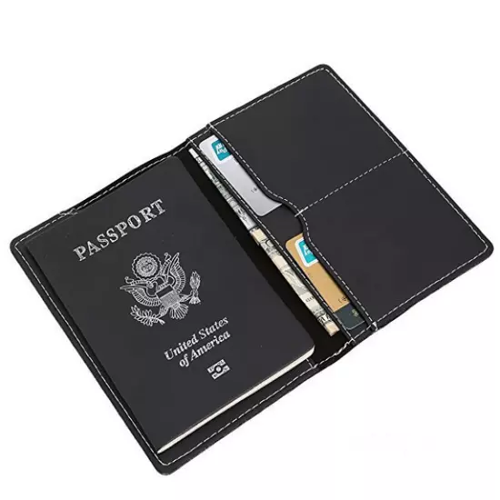 personalize passport bag ID card wallet purse Ticket pocket Bifold Leather MY1