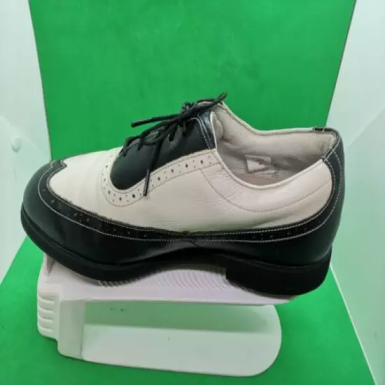 VTG FOOTJOY Europa Brogue Wingtip 2 Tone Golf Shoes Women’s 9W Black Leather