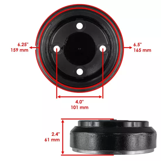 2x Brake Drum & Shoe For Club Car Gas & Electric 1995-up DS & Precedent