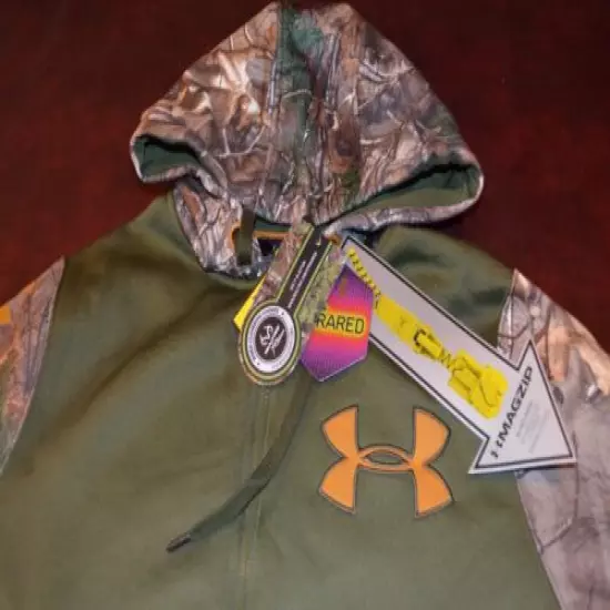 NWT MSRP $99 Mens Under Armour Infrared Cold Gear Realtree Camo Hoodie Jacket 