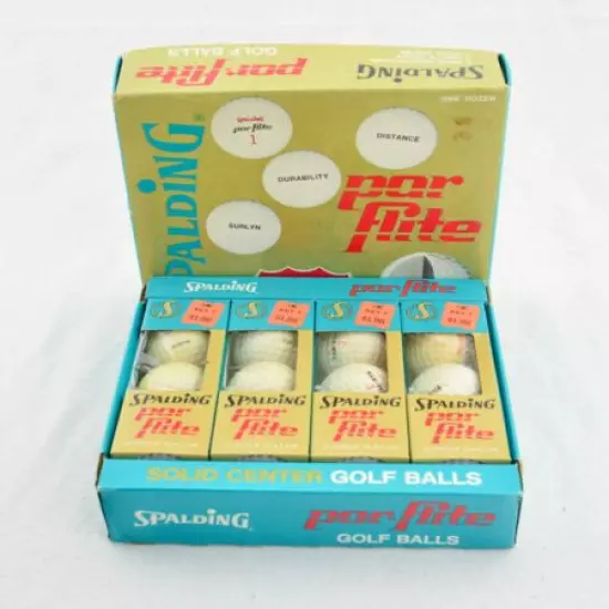 Vintage SPALDING PAR FLITE Golf Balls Dozen 1960s Surlyn One Dozen