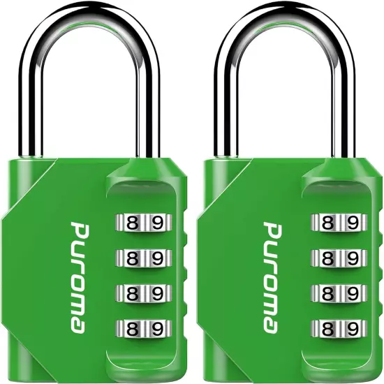 Puroma 1 Pack Combination Lock 4 Digit Locker Lock Outdoor Waterproof Padlock fo