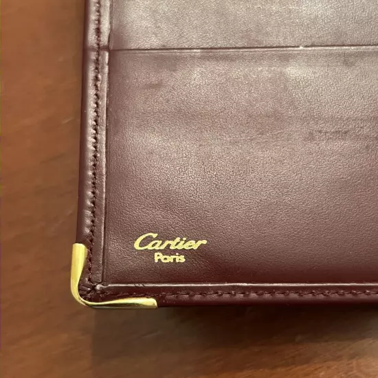 Cartier Paris Wallet Organizer Bifold Passport Credit Card