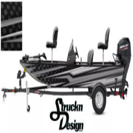 Grey Pontoon Wrap Modern Lines Fishing Abstract Graphic Bass Boat Decal Vinyl US