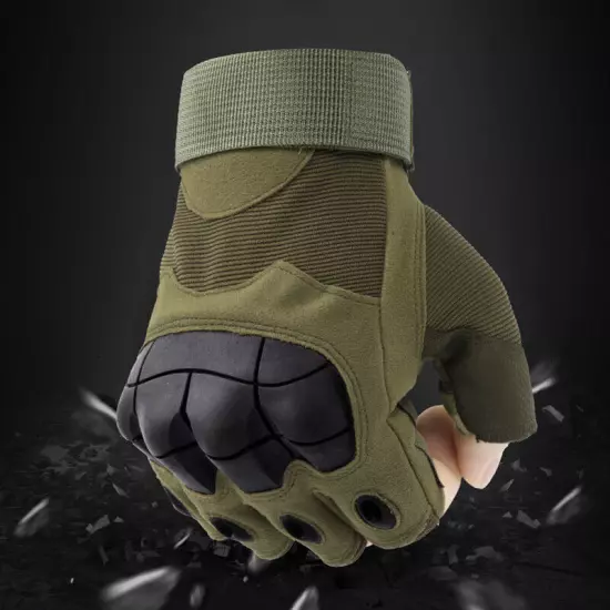 Tactical Mens Gloves Army Military Motorcycle Cycling Hiking Hunting Fingerless