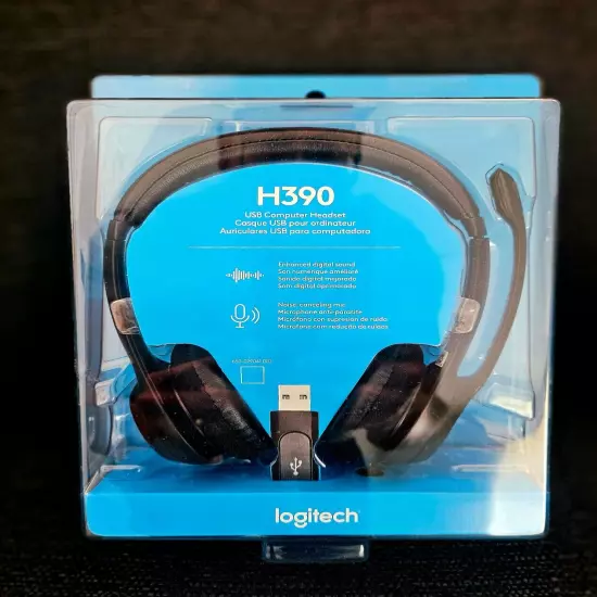 ✨ BRAND NEW Logitech H390 Wired USB Computer Headset w/ noise cancelling mic ✨