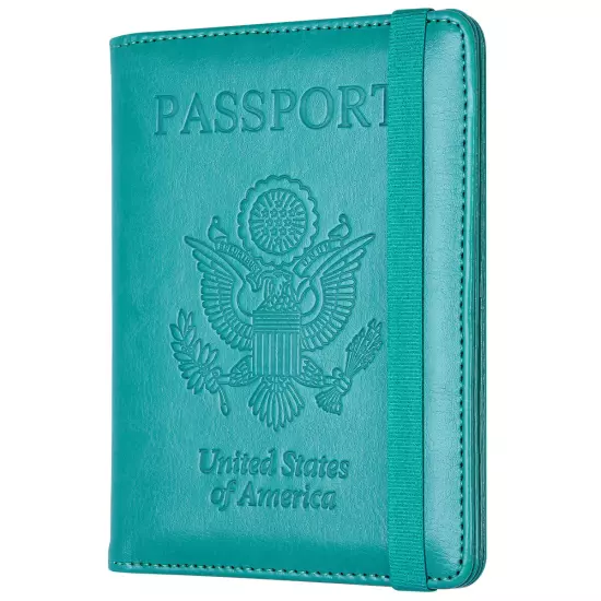 US Passport Holder Leather RFID Blocking Cover Leather Travel Wallet Case Card 