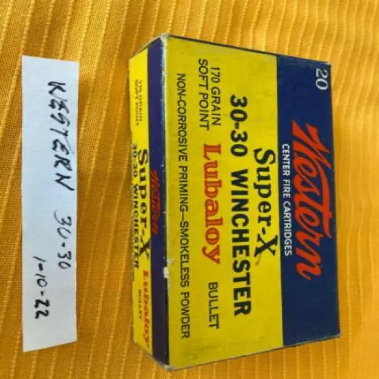 Western Super-X .30-30 Winchester WCF Empty Box Nice Clean Original Bright