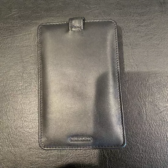 Coach Slimline Black Leather Case