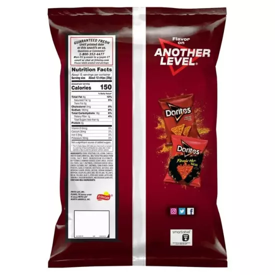 Doritos Spicy Nacho Tortilla Snack Chips, 14.5 oz Bag