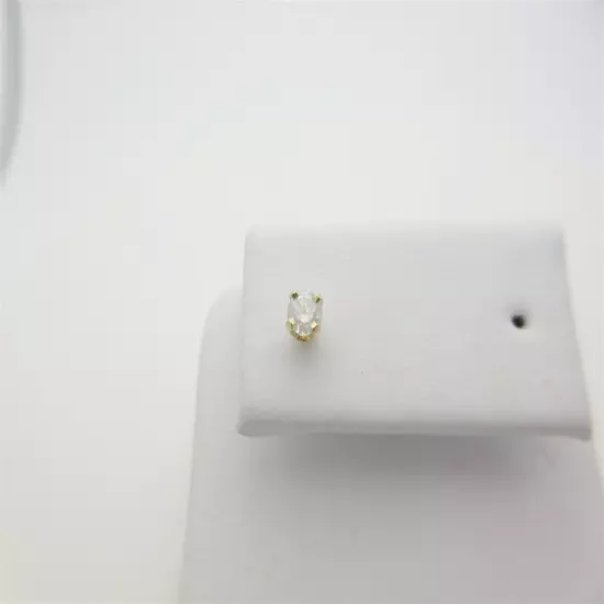 14k Mens Diamond Stud Earring Single Solid Gold Natural Diamond Pierced 3.5mm