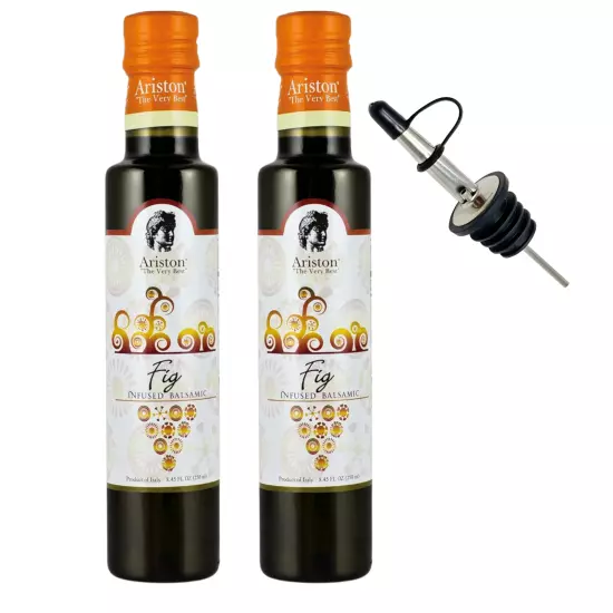 Ariston Fig Infused Balsamic Vinegar 8.45 fl oz 2 pk with mess free pour spout